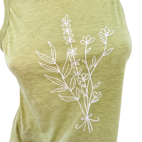 Minimalist Naturecore festival summer concert muscle tank tops wildflower sage - Picture 5 of 7